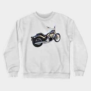 3d of custom blue and chrome motorcycle Crewneck Sweatshirt